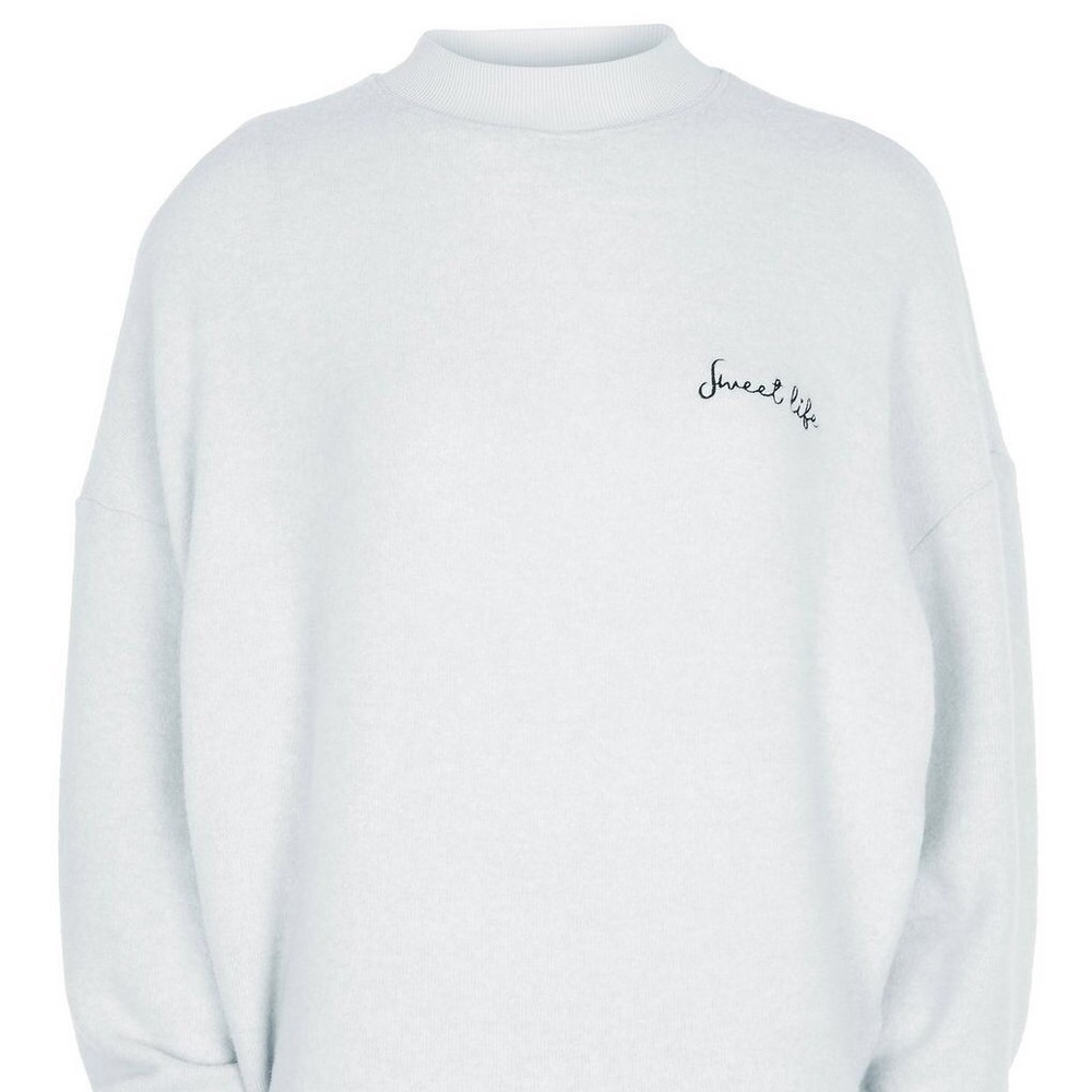 Top Shop Pale Blue Crewneck sweater -Like new “Sweetlife” Sz8 -Cozy Lake Life!☀️ - Picture 3 of 14